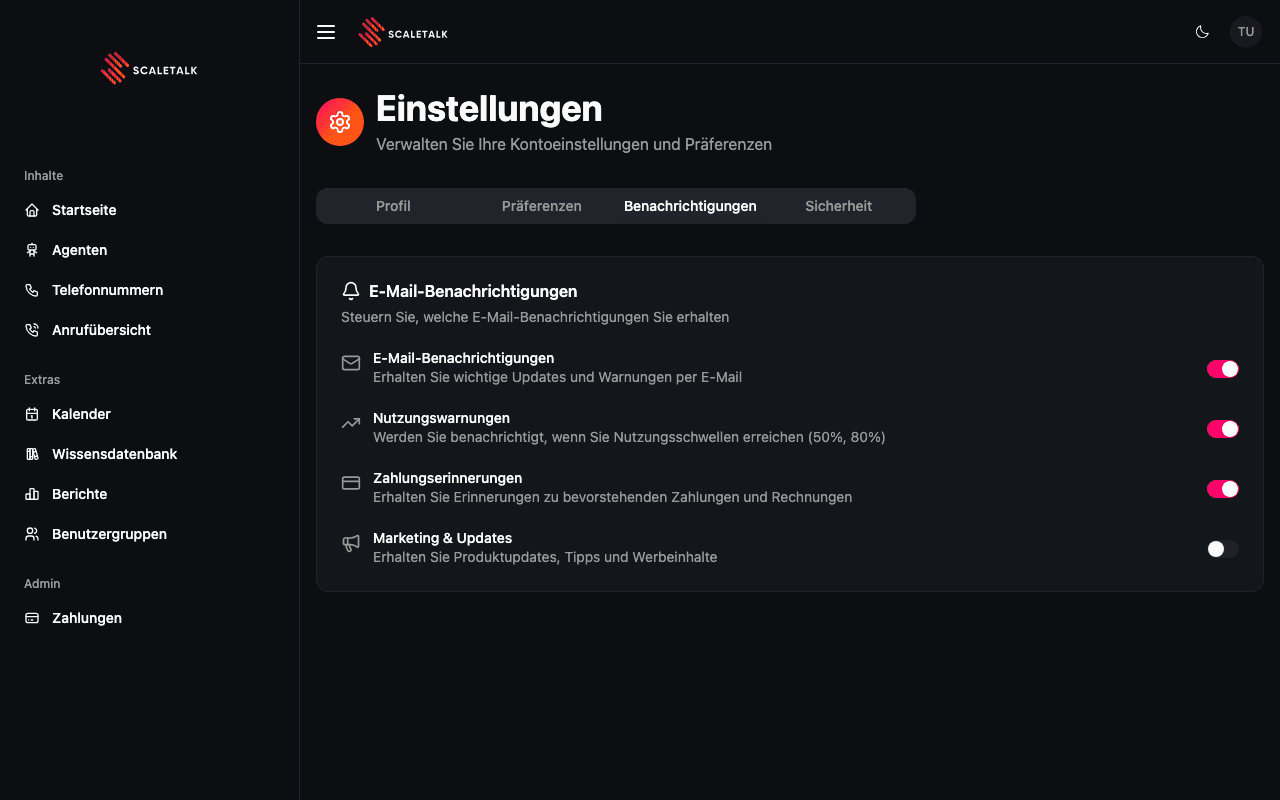Notifications Tab