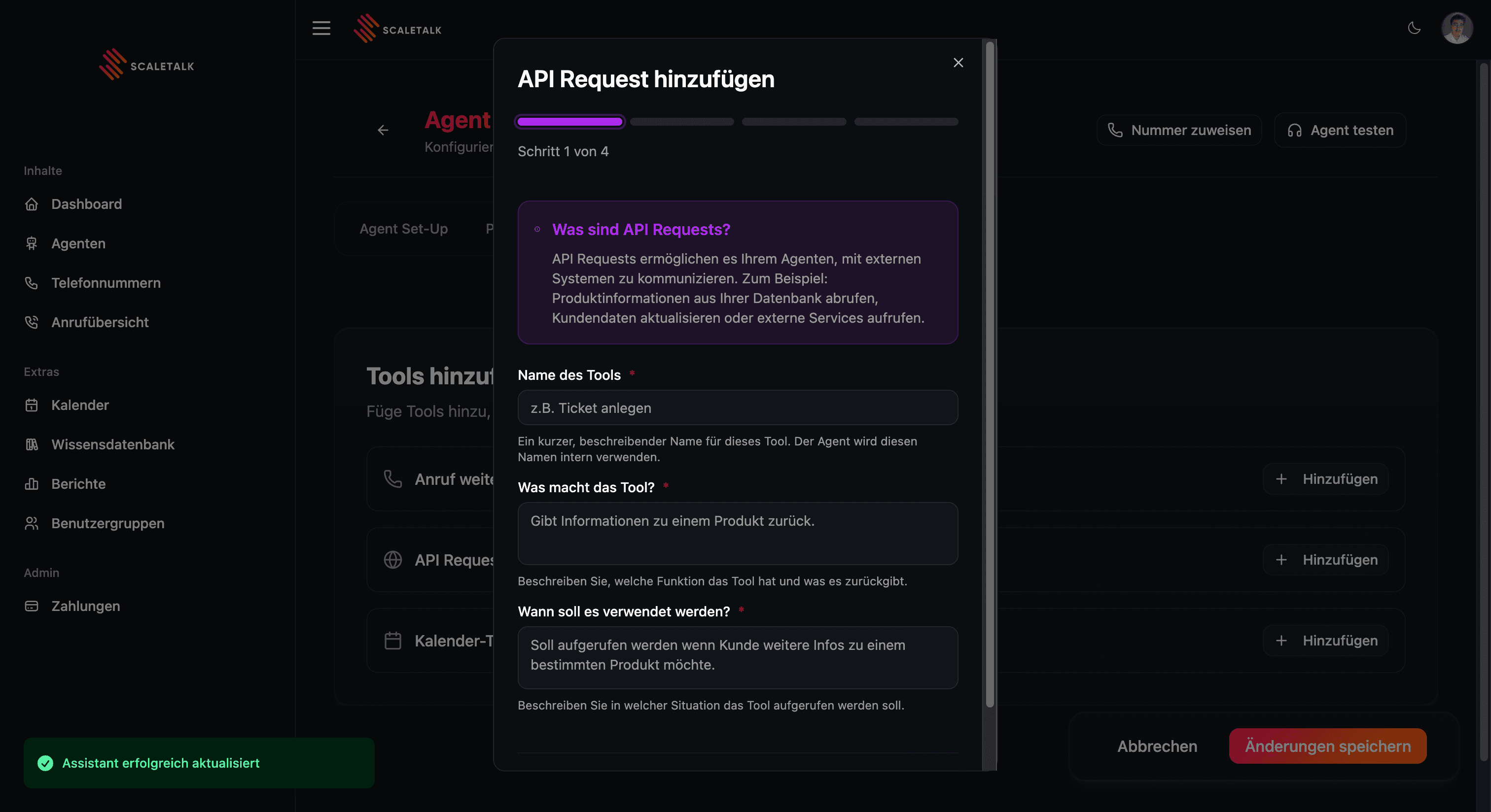 API-Request Konfiguration