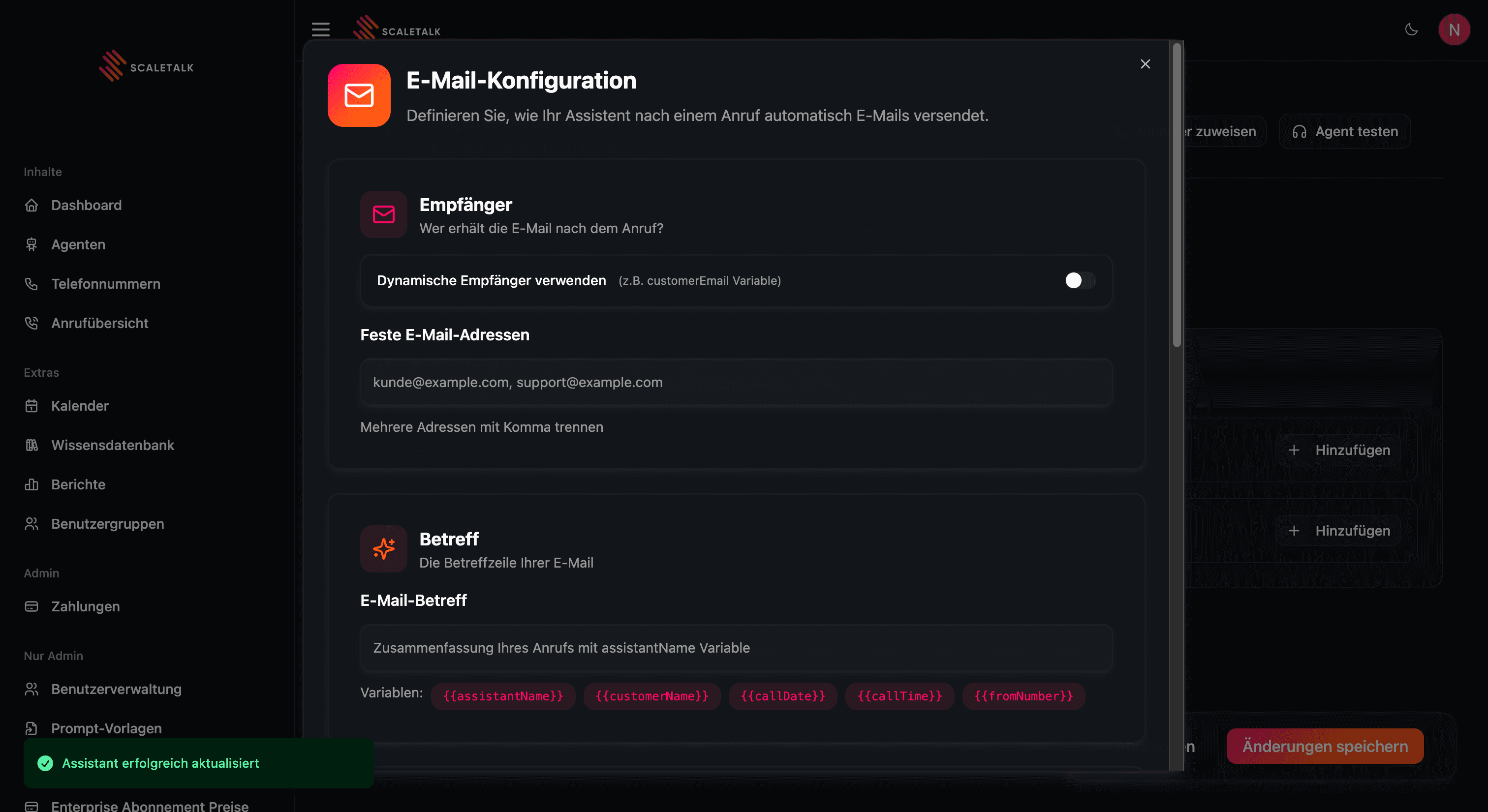 E-Mail-Konfiguration