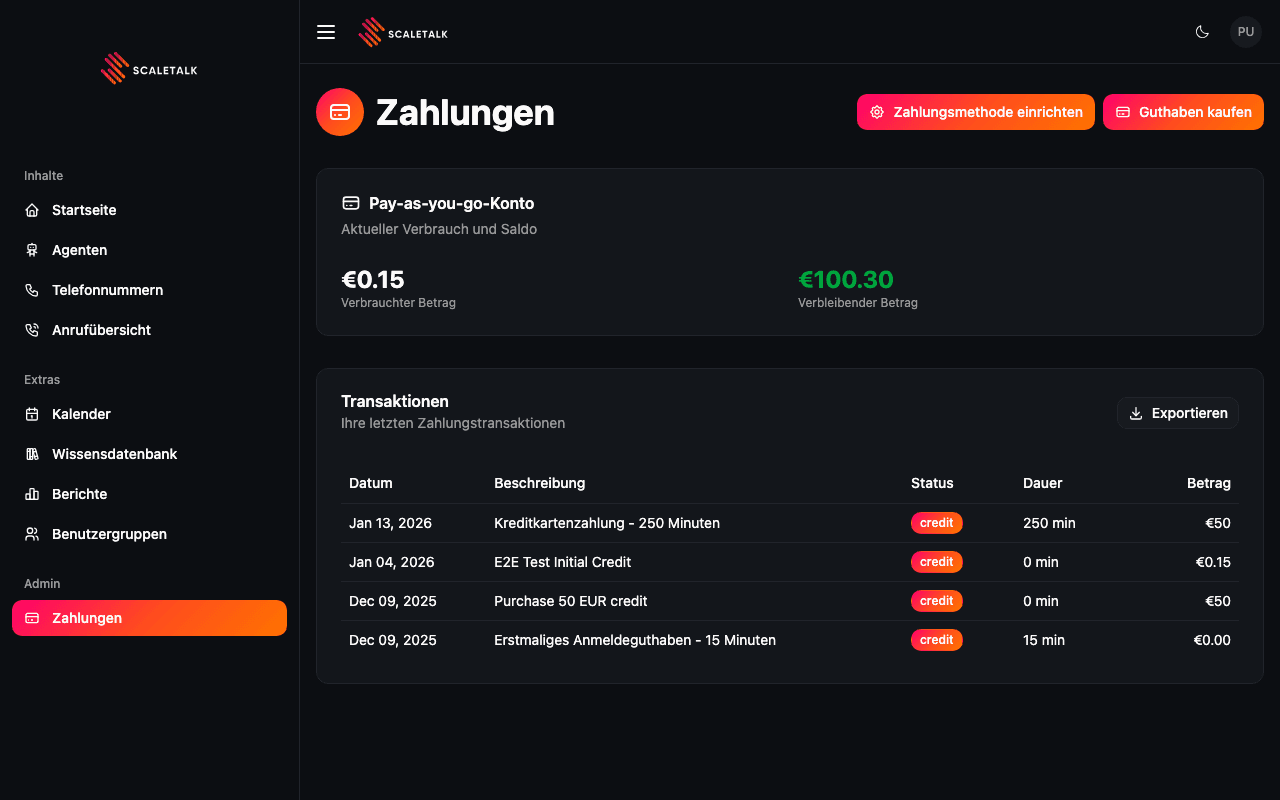 PAYG Payments Page