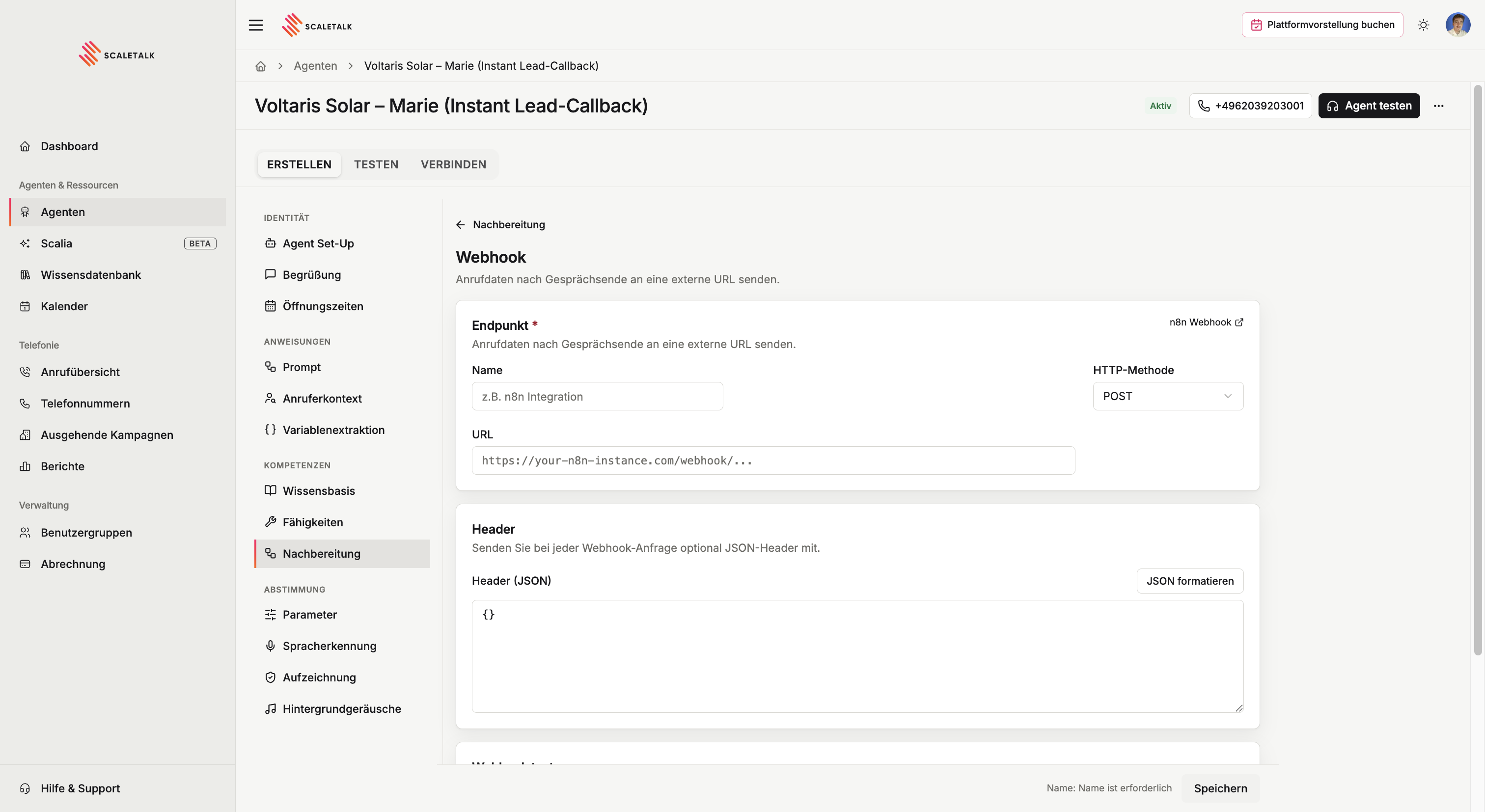 Webhook-Konfiguration