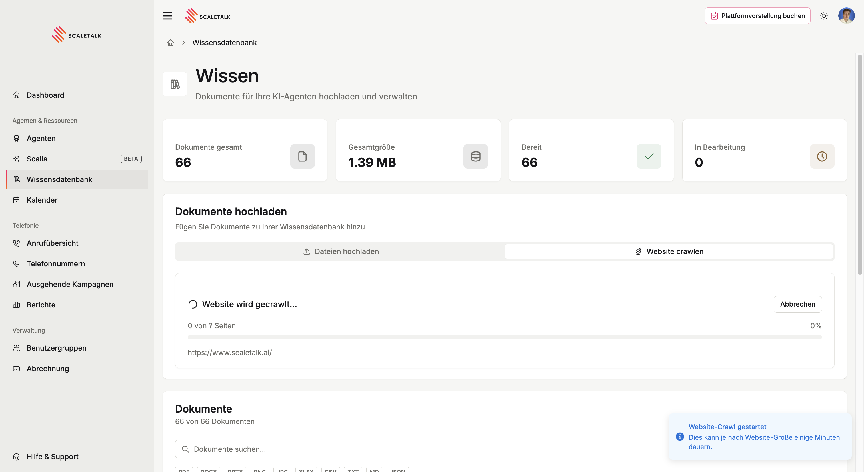 Wissensdatenbank-Übersicht